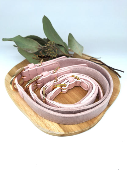 Halsband Samt & veganes Leder | rosa | Jetzt online kaufen bei Dogs & Lifestyle