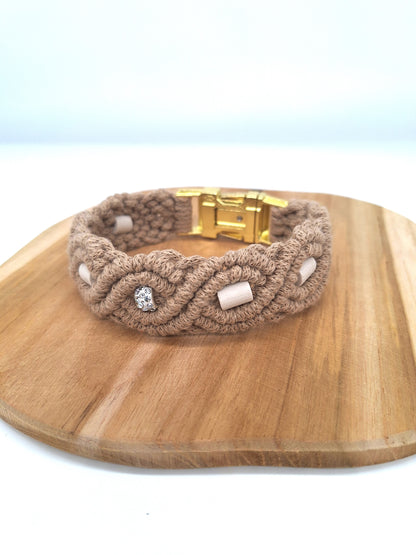 Makramee-Halsband | EM-Keramik- & Strass-Perlen | konfigurierbar | Jetzt online kaufen bei Dogs & Lifestyle