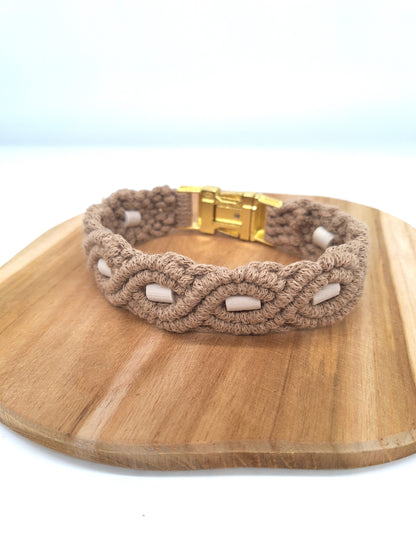 Makramee-Halsband | EM-Keramik- & Strass-Perlen | konfigurierbar | Jetzt online kaufen bei Dogs & Lifestyle