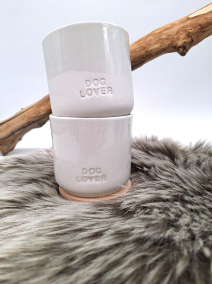 Kaffee-Cup Porzellan | DOGLOVER weiß-petrol | versch. Varianten | Jetzt online kaufen bei Dogs & Lifestyle
