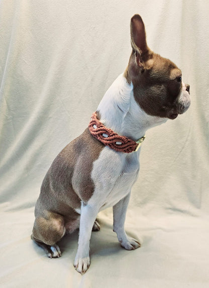 Makramee-Halsband | EM-Keramik- & Strass-Perlen | konfigurierbar | Jetzt online kaufen bei Dogs & Lifestyle