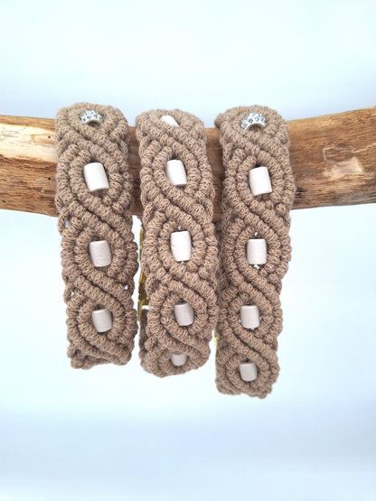 Makramee-Halsband | EM-Keramik- & Strass-Perlen | konfigurierbar | Jetzt online kaufen bei Dogs & Lifestyle