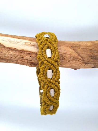 Makramee-Halsband | EM-Keramik- & Strass-Perlen | konfigurierbar | Jetzt online kaufen bei Dogs & Lifestyle