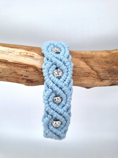 Makramee-Halsband | EM-Keramik- & Strass-Perlen | konfigurierbar | Jetzt online kaufen bei Dogs & Lifestyle