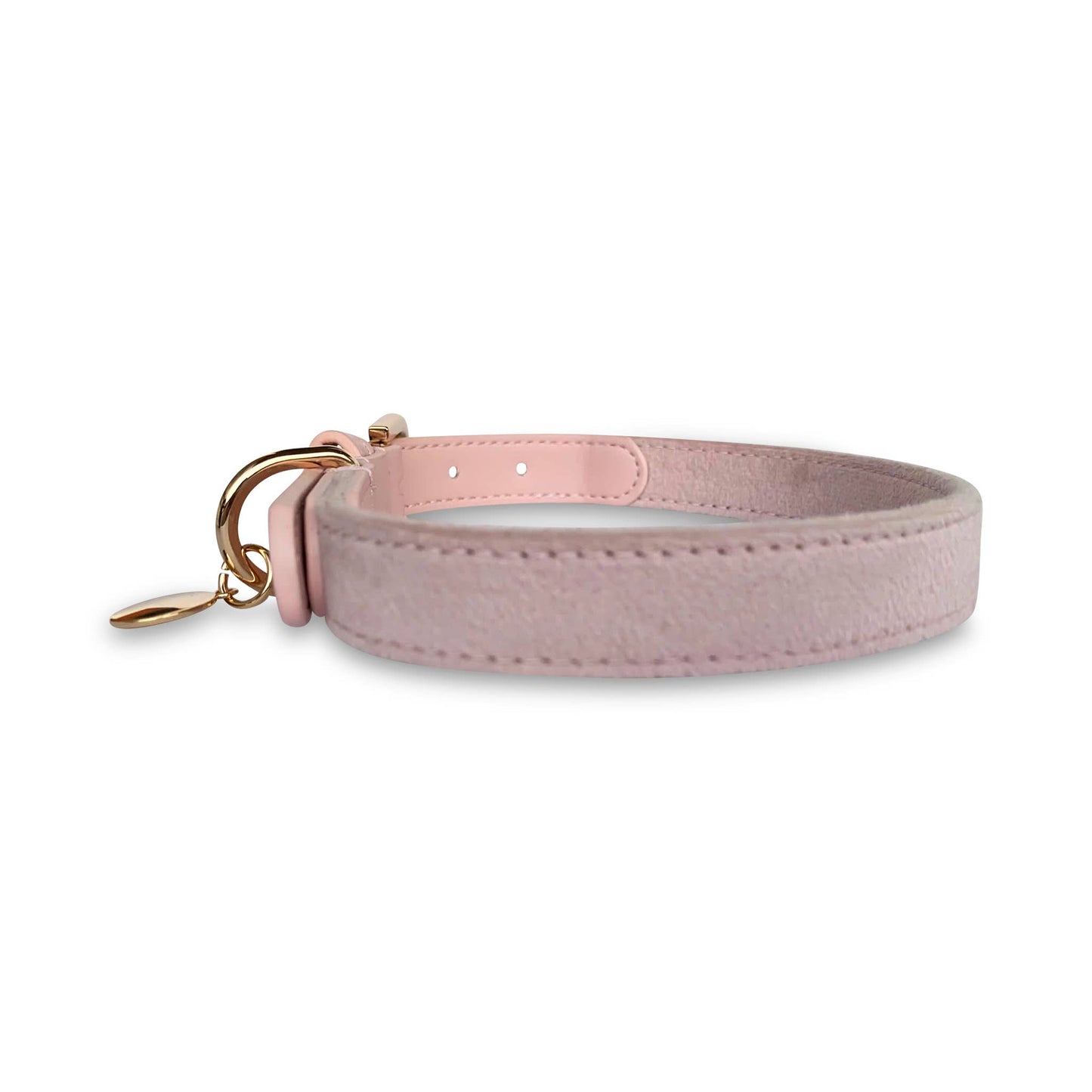 Halsband Samt & veganes Leder | rosa | Jetzt online kaufen bei Dogs & Lifestyle