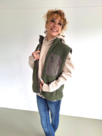 Sherpa-Weste fellkindliebe. | Olivgrün