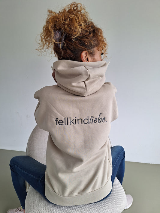 Kapuzen-Hoodie fellkindliebe. | Sand/Greige