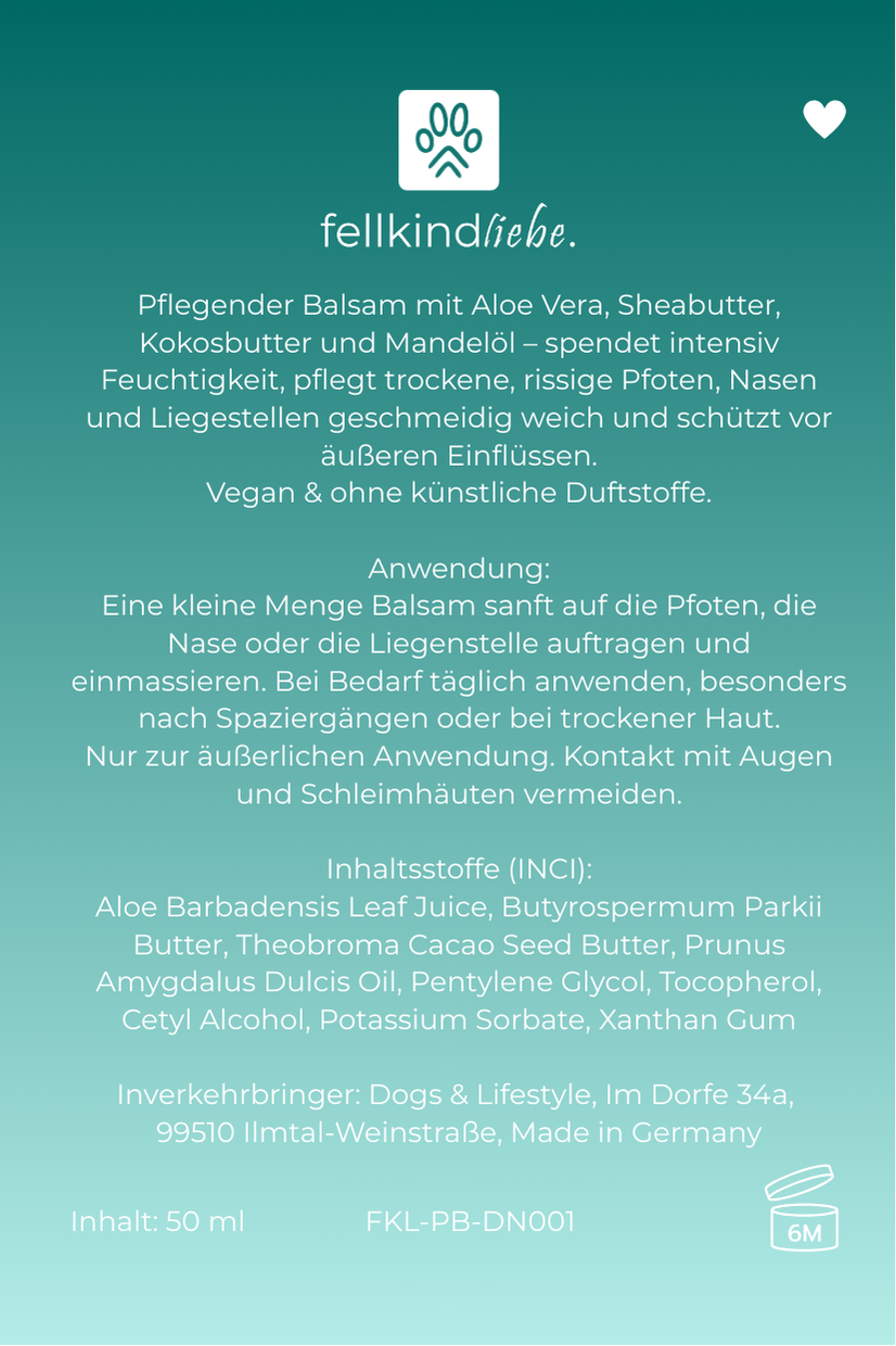 fellkindliebe. Pfoten- & Nasenbalsam | intensive Pflege für empfindliche Hundehaut