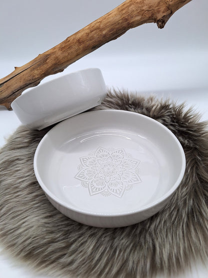 Hundenapf Porzellan | Mandala weiß | Jetzt online kaufen bei Dogs & Lifestyle