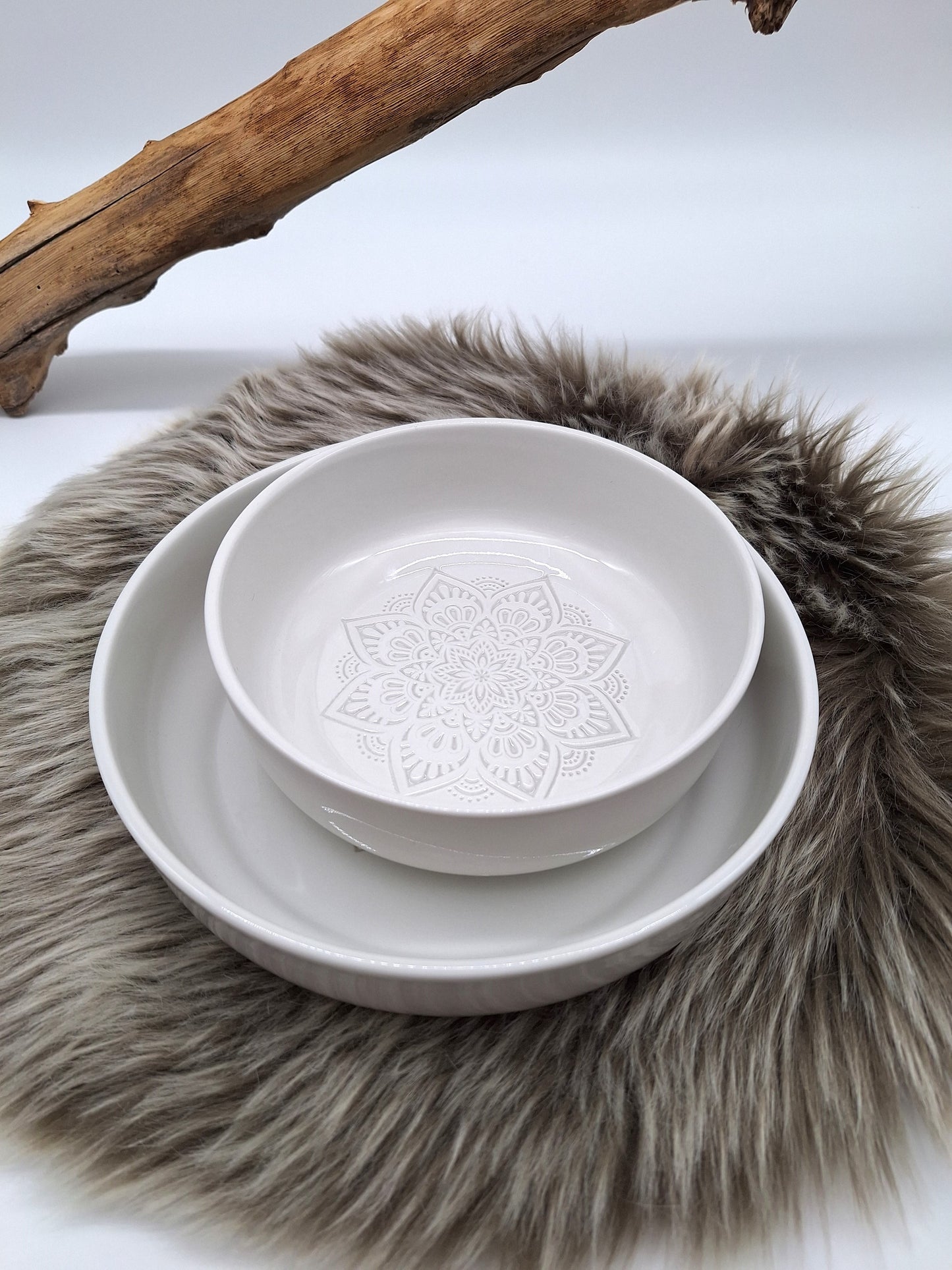 Hundenapf Porzellan | Mandala weiß | Jetzt online kaufen bei Dogs & Lifestyle