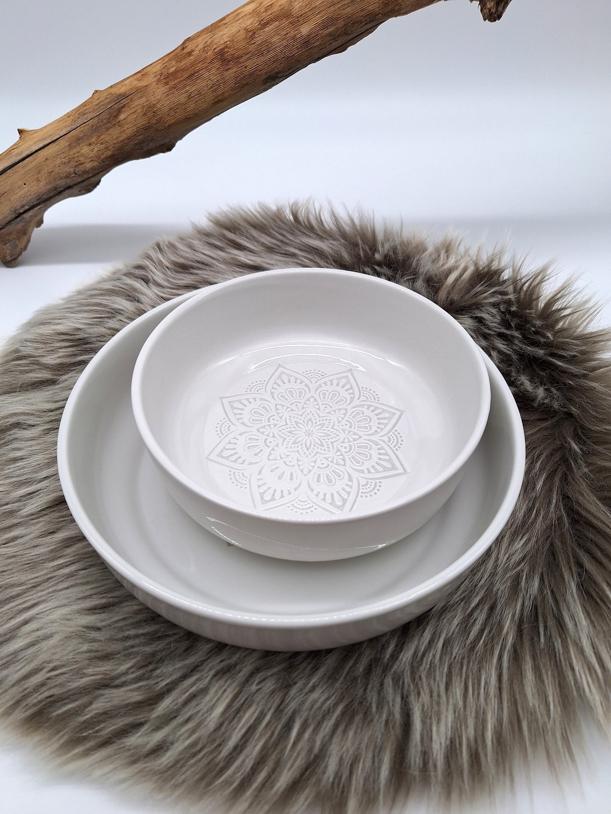 Hundenapf Porzellan | Mandala weiß | Jetzt online kaufen bei Dogs & Lifestyle