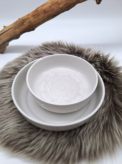 Hundenapf Porzellan | Mandala weiß | Jetzt online kaufen bei Dogs & Lifestyle