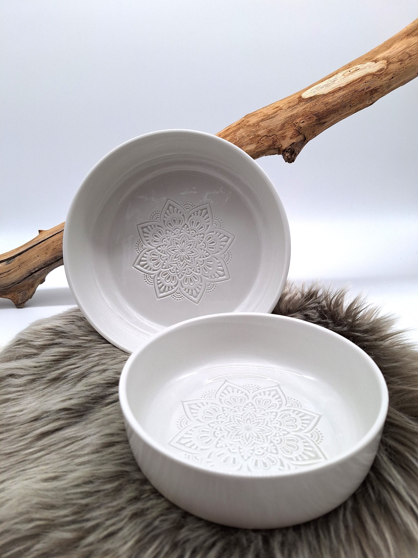 Hundenapf Porzellan | Mandala weiß | Jetzt online kaufen bei Dogs & Lifestyle
