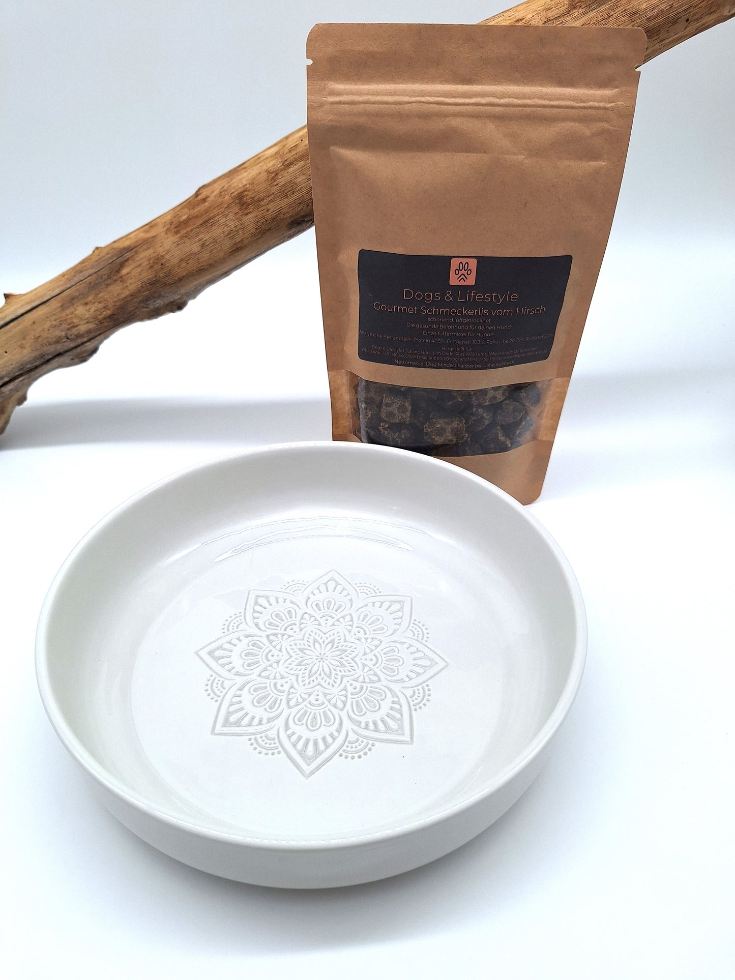 Hundenapf Porzellan | Mandala weiß | Jetzt online kaufen bei Dogs & Lifestyle